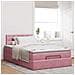 Struttura Letto Pouf con Materasso Rosa 120x200 cm Velluto - Foto miniatura 3