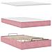 Struttura Letto Pouf con Materasso Rosa 120x200 cm Velluto - Foto miniatura 8