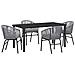 Set da Pranzo per Giardino 5 pcs Grigio Poly Rattan - Foto miniatura 1