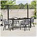 Set da Pranzo per Giardino 5 pcs Grigio Poly Rattan - Foto miniatura 4