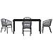 Set da Pranzo per Giardino 5 pcs Grigio Poly Rattan - Foto miniatura 7