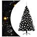 Albero di Natale artificiale con luci integrate Nero 180 cm PVC - Foto miniatura 1