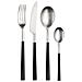 Hive Set 24 posate satinate in acciaio inox con manico nero - Servizio per 6 Persone - forchetta, coltello, cucchiaio e cucchiaino - Design elegante per tavole raffinate - Foto miniatura 1