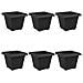 Vaso quadrato per fiori 6 pcs Nero 38 x 38 x 30 cm Plastica - Foto miniatura 1