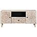 Mobile TV Bianco 105 x 33,5 x 46 cm Legno di mango massello - Foto miniatura 3