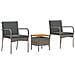 Set Bistro da Giardino con cuscino 3 pcs Grigio polyrattan - Foto miniatura 1