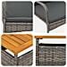 Set Bistro da Giardino con cuscino 3 pcs Grigio polyrattan - Foto miniatura 7
