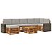 Set di divani da esterno 8 pcs Naturale e Grigio Chiaro - Foto miniatura 1