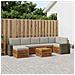 Set di divani da esterno 8 pcs Naturale e Grigio Chiaro - Foto miniatura 2