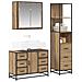 Set di mobili per il bagno con porta 3 pcs Rovere artigianale - Foto miniatura 3