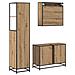 Set di mobili per il bagno con porta 3 pcs Rovere artigianale - Foto miniatura 9