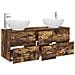 Set di mobili per il bagno 3 pz Rovere Fumo 49,5 x 44,5 x 65 cm - Foto miniatura 2
