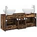 Set di mobili per il bagno 3 pz Rovere Fumo 49,5 x 44,5 x 65 cm - Foto miniatura 3