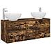 Set di mobili per il bagno 3 pz Rovere Fumo 49,5 x 44,5 x 65 cm - Foto miniatura 1