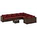 Set Divani da Giardino 10pz con Cuscini in Polyrattan Marrone - Foto miniatura 1
