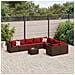 Set Divani da Giardino 10pz con Cuscini in Polyrattan Marrone - Foto miniatura 2