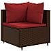 Set Divani da Giardino 10pz con Cuscini in Polyrattan Marrone - Foto miniatura 3