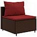 Set Divani da Giardino 10pz con Cuscini in Polyrattan Marrone - Foto miniatura 4