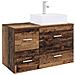Set di mobili per il bagno 2 pz Legno antico - Foto miniatura 1