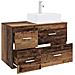 Set di mobili per il bagno 2 pz Legno antico - Foto miniatura 9