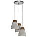 Lampada A Sospensione Tarega 3x60 W Marrone E Grigio 95526 - Foto miniatura 1