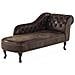 Chaise Longue Vintage Destra In Pelle Sintetica Marrone Nimes - Foto miniatura 1