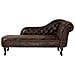 Chaise Longue Vintage Destra In Pelle Sintetica Marrone Nimes - Foto miniatura 3