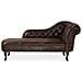 Chaise Longue Vintage Destra In Pelle Sintetica Marrone Nimes - Foto miniatura 4