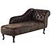 Chaise Longue Vintage Destra In Pelle Sintetica Marrone Nimes - Foto miniatura 18