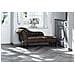 Chaise Longue Vintage Destra In Pelle Sintetica Marrone Nimes - Foto miniatura 8