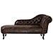 Chaise Longue Vintage Destra In Pelle Sintetica Marrone Nimes - Foto miniatura 15