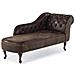 Chaise Longue Vintage Destra In Pelle Sintetica Marrone Nimes - Foto miniatura 12