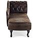 Chaise Longue Vintage Destra In Pelle Sintetica Marrone Nimes - Foto miniatura 13