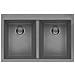 Lavello a 2 vasche incasso keratek plus Quadra Standard 79 x 50 Colore grigio chiaro - Foto miniatura 1