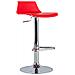 Sgabello Cromo Da Bar Con Seduta Rossa E Alzata A Gas Fred - Foto miniatura 4