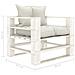 Poltrona da Giardino Pallet con Cuscini Beige in Legno - Foto miniatura 2