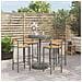 Set Bar Giardino 5pz Grigio Polyrattan E Legno Massello Acacia - Foto miniatura 1