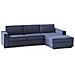 Divano Fisso Grazia, Divano Ad Angolo, 100% Made In Italy, Sofà Soggiorno Con, Penisola Contenitore Sinistra, Con Braccioli Standard, Cm 280x95h90, Blu - Foto miniatura 3