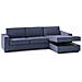 Divano Fisso Grazia, Divano Ad Angolo, 100% Made In Italy, Sofà Soggiorno Con, Penisola Contenitore Sinistra, Con Braccioli Standard, Cm 280x95h90, Blu - Foto miniatura 4