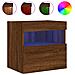 Mobile Tv A Parete Con Luci Led Rovere Marrone 40x30x40 Cm - Foto miniatura 2