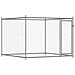 Gabbia per Cani con Porte Grigia 4x2x1,5 m in Acciaio Zincato - Foto miniatura 6
