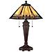 Lampada Da Scrivania Tiffany Arden Metallo Patina Di Bronzo 2 Luci E27 - Foto miniatura 1