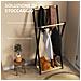 Appendiabiti Da Terra In Legno Con 2 Barre E Ripiano Inferiore Design Moderno, 61x45x152cm - Foto miniatura 5