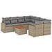 Set Divano da Giardino 9 pz con Cuscini Beige in Polyrattan - Foto miniatura 1