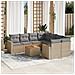 Set Divano da Giardino 9 pz con Cuscini Beige in Polyrattan - Foto miniatura 2