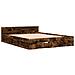 Giroletto Con Cassetti Rovere Fumo 140x200 Cm Legno Multistrato - Foto miniatura 3