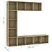 Lusso Casadino -  Set Mobili Libreria/porta Tv 3 Pz Rovere Sonoma 180x30x180 Cm - Foto miniatura 5
