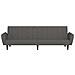 Divano Letto a 2 Posti Grigio Scuro in Velluto - Foto miniatura 5
