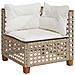 Divano Angolare da Giardino con Cuscini Beige in Polyrattan - Foto miniatura 1