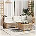 Divano Angolare da Giardino con Cuscini Beige in Polyrattan - Foto miniatura 3